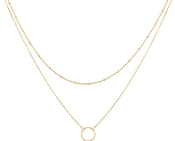 Layered Heart Necklace Pendant Handmade 18k Gold Plated Dainty Gold Choker Arrow Bar Layering Long Necklace for Women