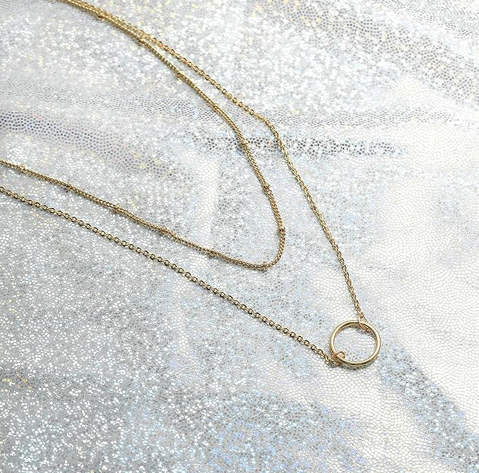 Layered Heart Necklace Pendant Handmade 18k Gold Plated Dainty Gold Choker Arrow Bar Layering Long Necklace for Women